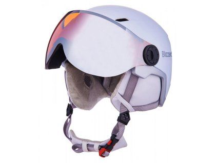 BLIZZARD Viva Double Visor ski helmet, white matt/silver, orange lens, mirror