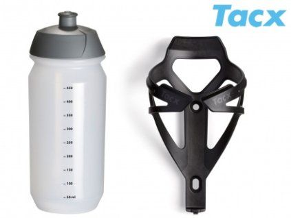 Košík TACX Deva + Láhev Shiva 0,5l (černá-matná/karbon)